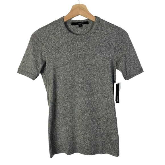 J Brand Heather Gray Crewneck Short Sleeve T-Shirt XS - Picture 1 of 4
